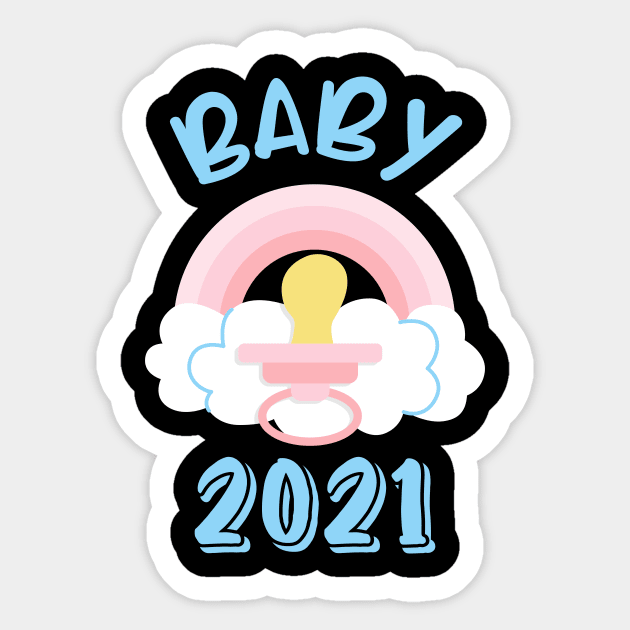 Baby 2021 Pacifier Birth Announcement Family Sticker by Foxxy Merch